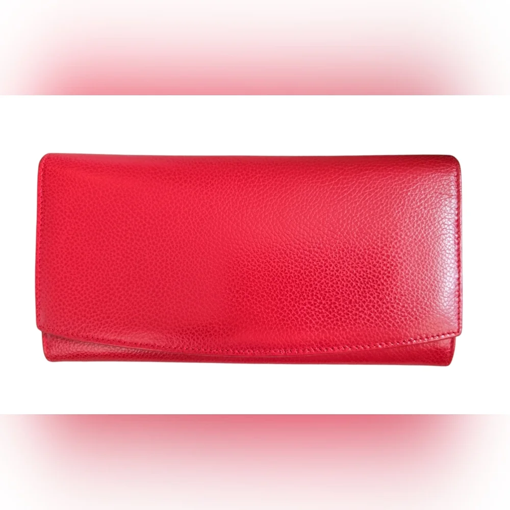 Vintage Coach Madison Envelope Clutch 4478 Red Leather Wallet Made In Italy EUC - Picture 1 of 15